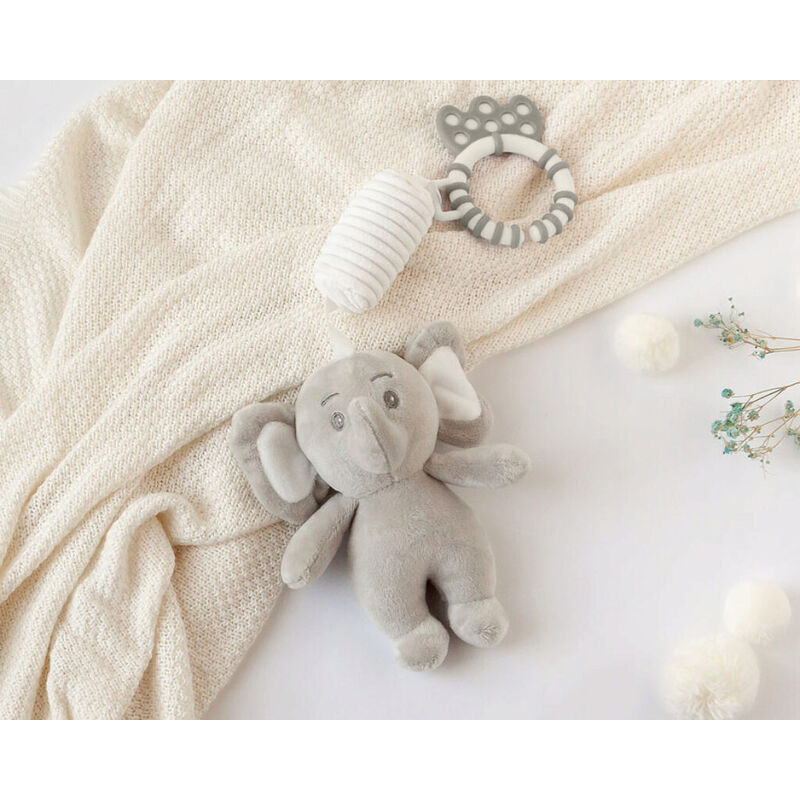 4205  ELEFANTE SONAJERO KIOKIDS. COCHECITOS-CARRICOCHES PARA BEBE SACOS Y TEXTILES CHALES MANTAS . Color GRIS . 