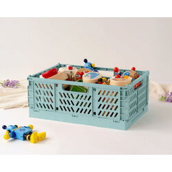 4398 CAJA PLEGABLE 30.5 X 20.3 X 12.5  KIOKIDS. MOBILIARIO Y DECORACION PARA BEBE - JUGUETES . Color SALVIA. 