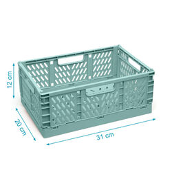 4398 CAJA PLEGABLE 30.5 X 20.3 X 12.5  KIOKIDS. MOBILIARIO Y DECORACION PARA BEBE - JUGUETES . Color SALVIA. 
