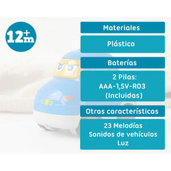 450 COCHE 13X11 CM ELÉCTRICO KIOKIDS. JUGUETES PARA BEBE - PRIMEROS ACCESORIOS DE . Color Azul. 