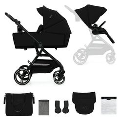 Coche duo Carrito bebé 2en1 YOXI kinderckraft. COCHECITOS-CARRICOCHES PARA BEBE DE DOS PIEZAS . Color Negro. 