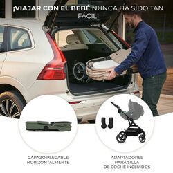 Coche duo Carrito bebé 2en1 YOXI kinderckraft. COCHECITOS-CARRICOCHES PARA BEBE DE DOS PIEZAS . Color Negro. 