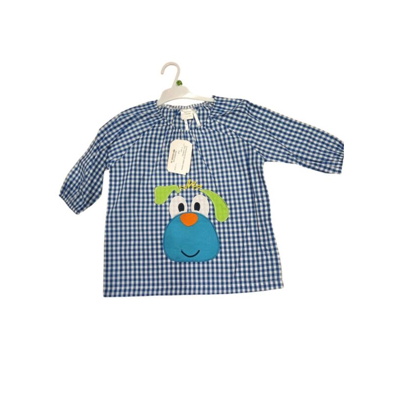 20 MANDILON DE GOMA PERRO AZUL GARVEL. ROPA PARA BEBES ,PREMAMA Y COLEGIAL - COLEGIO ,MANDILONES, MOCHILAS MANDILÓN CON GOMA .