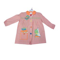 22 MANDILON NARANJA RANA GARVEL. ROPA PARA BEBES ,PREMAMA Y COLEGIAL - COLEGIO ,MANDILONES, MOCHILAS CON BOTONES . TALLAS 2