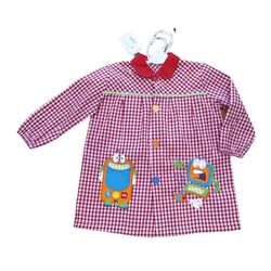 81 MANDILÓN ROBOT ROJO GARVEL. ROPA PARA BEBES ,PREMAMA Y COLEGIAL - COLEGIO ,MANDILONES, MOCHILAS CON BOTONES . TALLAS 5 años. 