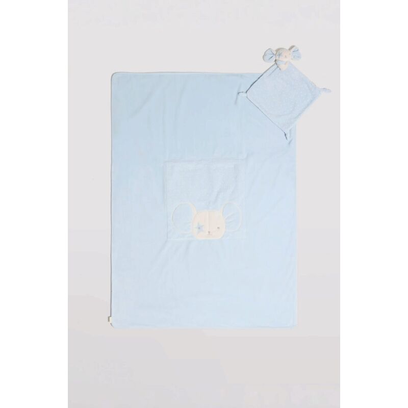 25552 CONJUNTO BEBÉ MANTA Y DOUDOU YSABEL MORA. COCHECITOS-CARRICOCHES PARA BEBE SACOS Y TEXTILES CHALES MANTAS . Color Azul. 