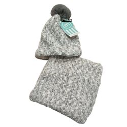 196003 Gorro con pom pom y braga  MUYDEMI. ROPA PARA BEBES ,PREMAMA Y COLEGIAL - DE 0 5 AÑOS INTERIOR COMPLEMENTOS INVIERNO