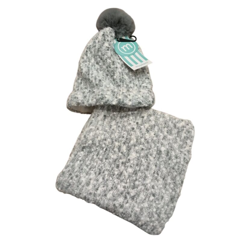 196003 Gorro con pom pom y braga  MUYDEMI. ROPA PARA BEBES ,PREMAMA Y COLEGIAL - DE 0 5 AÑOS INTERIOR COMPLEMENTOS INVIERNO