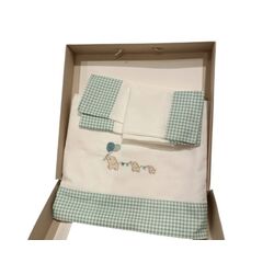 9466 SABANAS DE  MINICUNA 50x80 algodón. MOBILIARIO Y DECORACION PARA BEBE - ROPA CUNA MINICUNA SABANAS . Color Verde. 