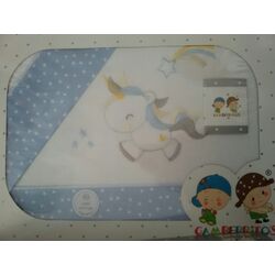 Juegos sábanas 3 piezas cuna  10215 azul gamberitos. MOBILIARIO Y DECORACION PARA BEBE - ROPA CUNA MINICUNA SABANAS . Color