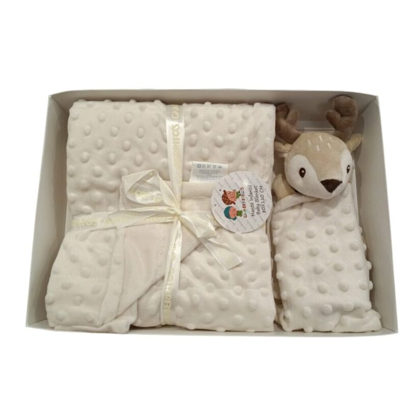 10887 Manta con Dou Dou  de 80x110  gamberritos. COCHECITOS-CARRICOCHES PARA BEBE SACOS Y TEXTILES CHALES MANTAS MOBILIARIO