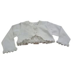 1377 Chaqueta de punto con puntilla ceremonia Mayoral. ROPA PARA BEBES ,PREMAMA Y COLEGIAL - DE 0 5 AÑOS INFANTIL VERANO .