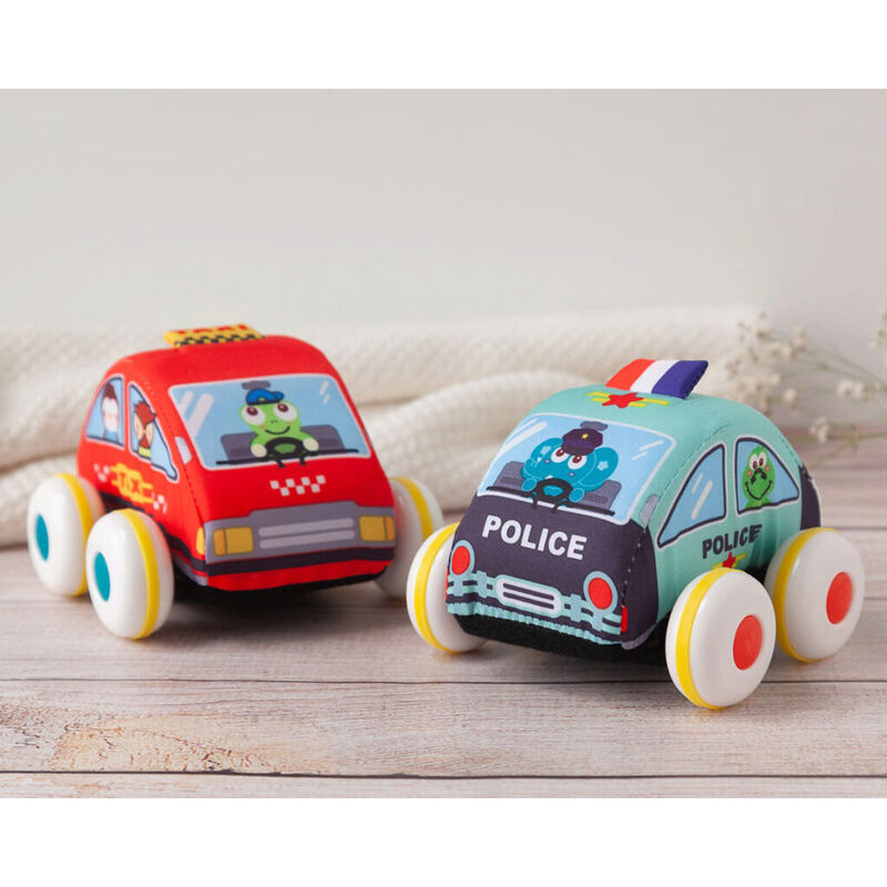 3475 COCHES 11X11X7,5CM 2 ST. KIOKIDS. JUGUETES PARA BEBE - PRIMEROS APILABLES Y ENCAJABLES . Color Rojo. 