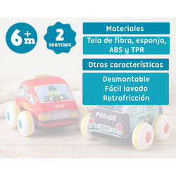 3475 COCHES 11X11X7,5CM 2 ST. KIOKIDS. JUGUETES PARA BEBE - PRIMEROS APILABLES Y ENCAJABLES . Color Rojo. 
