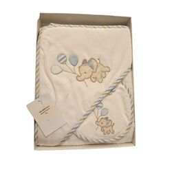 BR21832 CAPA DE BAÑO ELEFANTE CON BABERO BERA. PUERICULTURA Y COMPLEMENTOS PARA BEBES - BAÑO ACCESORIOS DE . Color Azul. 