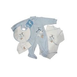 P613BR42142 SET 4 PIEZAS PIJAMA AZUL BERA. PUERICULTURA Y COMPLEMENTOS PARA BEBES - BAÑO ACCESORIOS DE . TALLAS 0 Meses . 