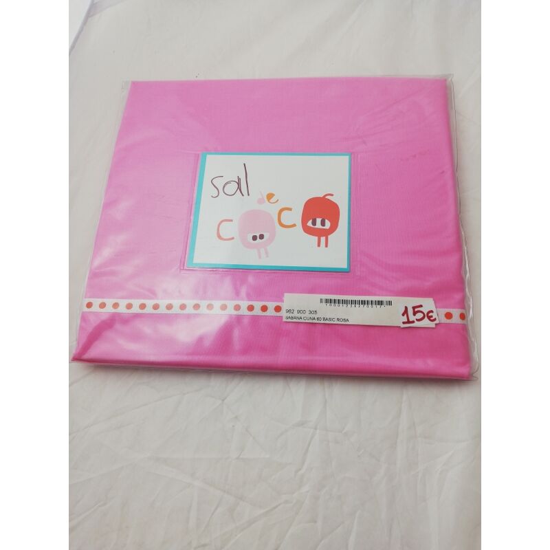 SABANA  962 900 305 CUNA 60 BASIC ROSA SAL DE COCO. MOBILIARIO Y DECORACION PARA BEBE - ROPA CUNA MINICUNA SABANAS OUTLET .
