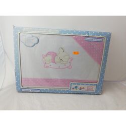 SABANA 240161 DE FRANELA CUNA CONEJO ROSA  BLUE PINK. MOBILIARIO Y DECORACION PARA BEBE - ROPA CUNA MINICUNA SABANAS . Color
