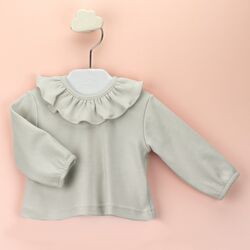 81117 CAMISETA C/VOLANTE M/LARGA  BEIGE BABIDU. ROPA PARA BEBES ,PREMAMA Y COLEGIAL - DE 0 5 AÑOS INTERIOR Camisetas Niña