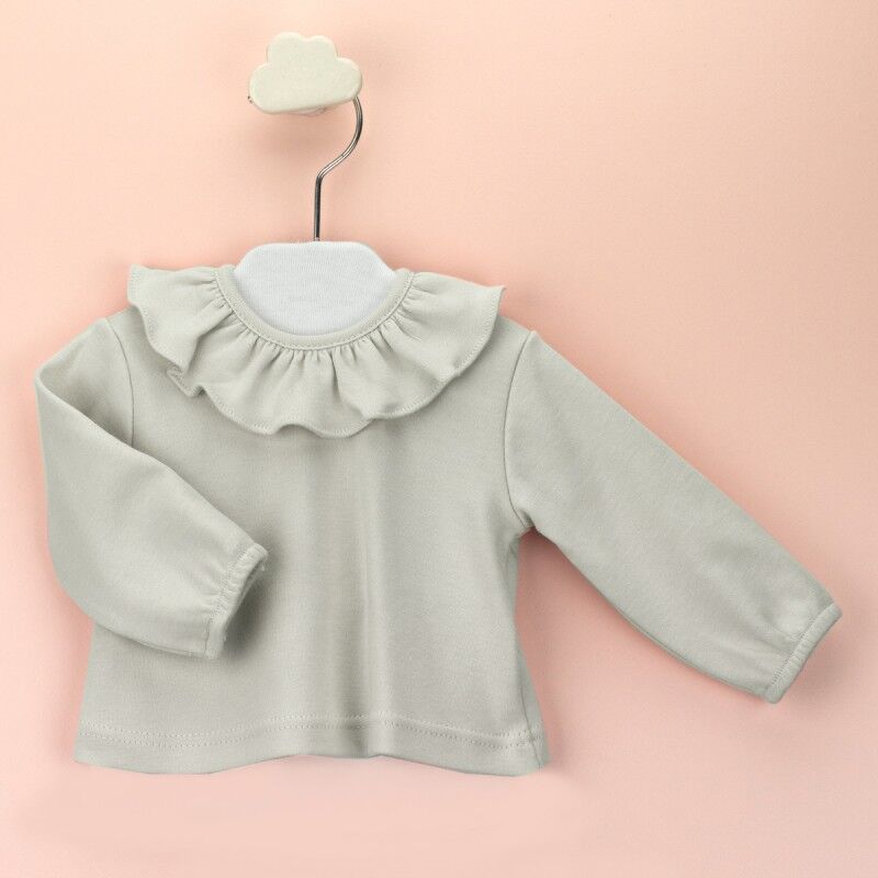 81117 CAMISETA C/VOLANTE M/LARGA  BEIGE BABIDU. ROPA PARA BEBES ,PREMAMA Y COLEGIAL - DE 0 5 AÑOS INTERIOR Camisetas Niña