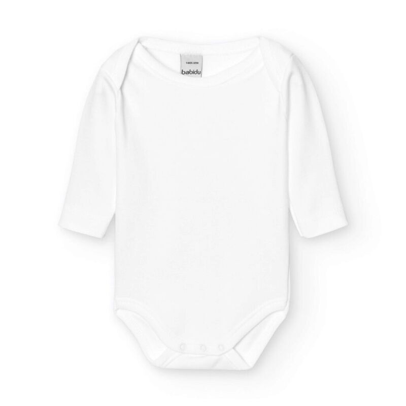 BODY 1112 AMERICANO  MANGA LARGA BABIDU. ROPA PARA BEBES ,PREMAMA Y COLEGIAL - DE 0 5 AÑOS INTERIOR Bodys . Color Blanco. TALLAS