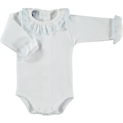 BODY CUELLO BATISTA 1191  M/L BABIDU. ROPA PARA BEBES ,PREMAMA Y COLEGIAL - DE 0 5 AÑOS INTERIOR Bodys . Color Azul. TALLAS 0