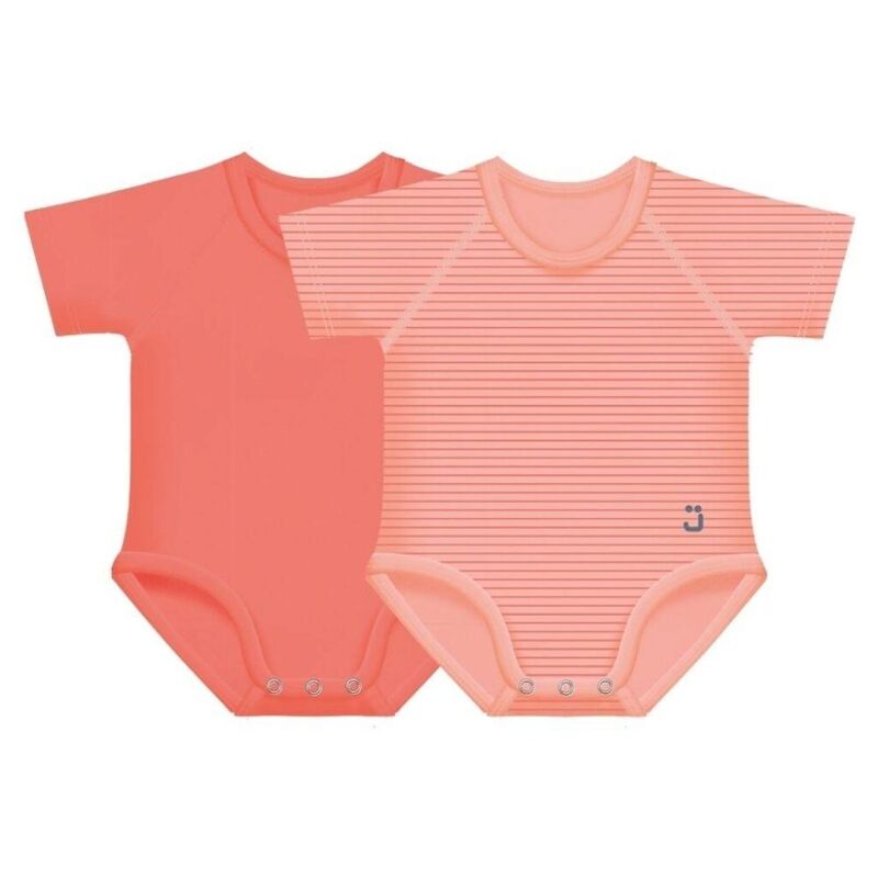 1Set 2 Body CORAL 0-36m 4 SEASON. ROPA PARA BEBES ,PREMAMA Y COLEGIAL - DE 0 5 AÑOS INTERIOR Bodys . Color CORAL. 