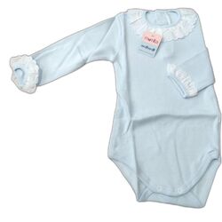 BODY CUELLO 2008 M/L C/BATISTA MOMO. ROPA PARA BEBES ,PREMAMA Y COLEGIAL - DE 0 5 AÑOS INTERIOR Bodys . Color Azul. TALLAS 6
