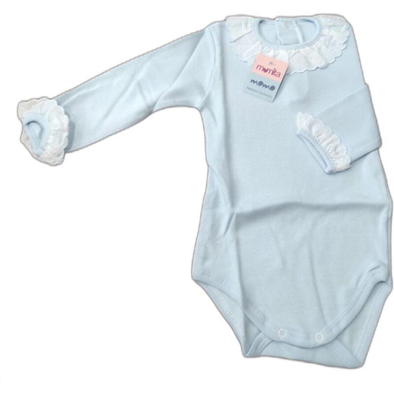 BODY CUELLO 2008 M/L C/BATISTA MOMO. ROPA PARA BEBES ,PREMAMA Y COLEGIAL - DE 0 5 AÑOS INTERIOR Bodys . Color Azul. TALLAS 6