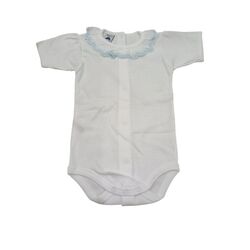 BODY 1198 C. VOLANTE BOLILLO BABIDU. ROPA PARA BEBES ,PREMAMA Y COLEGIAL - DE 0 5 AÑOS INTERIOR Bodys . TALLAS 12 meses. 