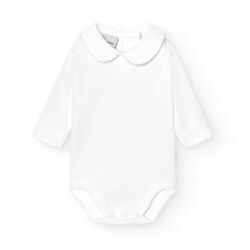 BODY CUELLO POLO PIQUE M/L 1188 Babidu. ROPA PARA BEBES ,PREMAMA Y COLEGIAL - DE 0 5 AÑOS INTERIOR Bodys . Color Celeste. TALLAS