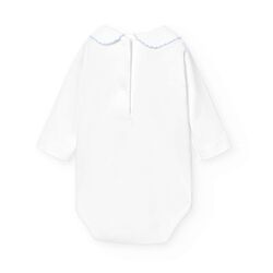 BODY CUELLO POLO PIQUE M/L 1188 Babidu. ROPA PARA BEBES ,PREMAMA Y COLEGIAL - DE 0 5 AÑOS INTERIOR Bodys . Color Celeste. TALLAS