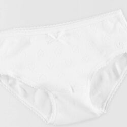 BRAGUITA NIÑA CALADA CORAZON 2141 BABIDU. ROPA PARA BEBES ,PREMAMA Y COLEGIAL - DE 0 5 AÑOS INTERIOR Bragas . Color Blanco.