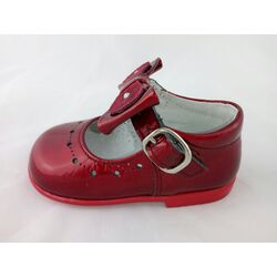2188 ZAPATO PIEL CON LAZO CANADA BERMELLON GIOVI. ZAPATOS PARA BEBE - CALZADO NIÑA OUTLET . CALZADO 18. 