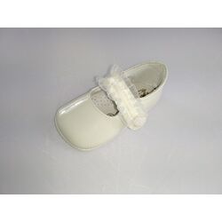 A1415 PEUCA CON LAZO BEIGE PANYNO. ZAPATOS PARA BEBE - CALZADO Peuca de Niña Bautizo . CALZADO 18. 