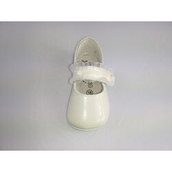 A1415 PEUCA CON LAZO BEIGE PANYNO. ZAPATOS PARA BEBE - CALZADO Peuca de Niña Bautizo . CALZADO 18. 