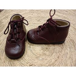 B1933 ZAPATO BOTA INGLES NAPA RIOJA CON CORDONES PANYNO. ZAPATOS PARA BEBE - CALZADO NIÑO Botas NIÑA OUTLET . CALZADO 20. 