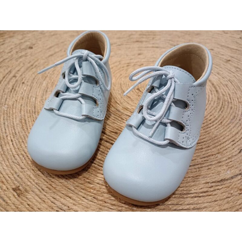 B2133 BOTA INGLESA NAPA CELESTE PISO AL TONO  PANYNO. ZAPATOS PARA BEBE - CALZADO NIÑA NIÑO OUTLET . CALZADO 19. 