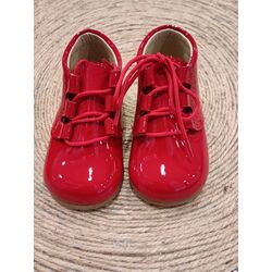 B2133 ZAPATO INGLES BOTA CHAROL ROJO PANYNO. ZAPATOS PARA BEBE - CALZADO NIÑO NIÑA OUTLET . CALZADO 18. 