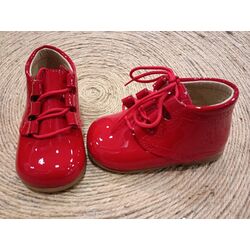 B2133 ZAPATO INGLES BOTA CHAROL ROJO PANYNO. ZAPATOS PARA BEBE - CALZADO NIÑO NIÑA OUTLET . CALZADO 18. 