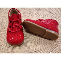 B2133 ZAPATO INGLES BOTA CHAROL ROJO PANYNO. ZAPATOS PARA BEBE - CALZADO NIÑO NIÑA OUTLET . CALZADO 18. 
