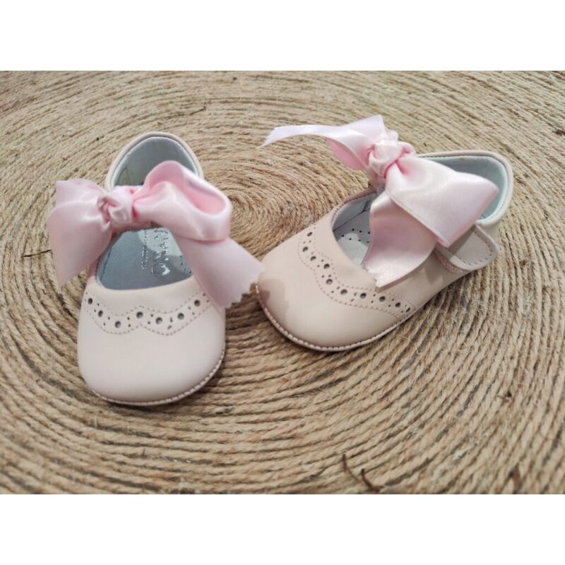 PEUCA  A3203 PIEL NAPA BABY ROSA PANYNO. ZAPATOS PARA BEBE - CALZADO Peuca de Niña Bautizo OUTLET . CALZADO 16. 