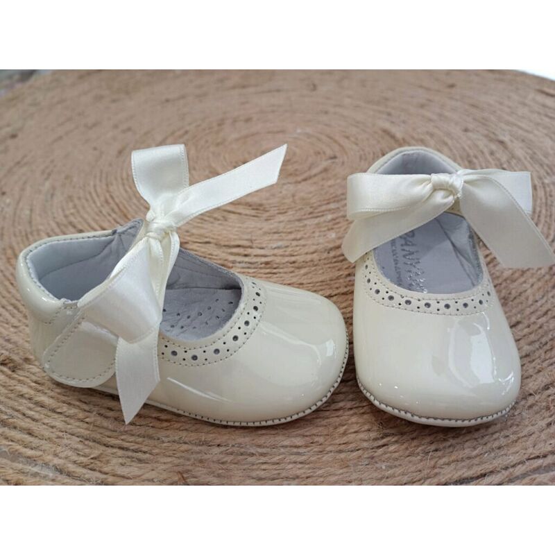 PEUCA MERCEDITAS  CHAROL BEIG A2206 PANYNO. ZAPATOS PARA BEBE - CALZADO Peuca de Bautizo Niña . CALZADO 16. 