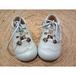 B1803 ZAPATO INGLES ABIERTO  NAPA PANYNO. ZAPATOS PARA BEBE - CALZADO NIÑA NIÑO . CALZADO 18. Color Celeste. 
