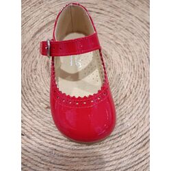 B1808 ZAPATO CHAROL ROJO HEBILLA  PANYNO. ZAPATOS PARA BEBE - CALZADO NIÑA . CALZADO 20. 