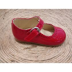 B1808 ZAPATO CHAROL ROJO HEBILLA  PANYNO. ZAPATOS PARA BEBE - CALZADO NIÑA . CALZADO 20. 