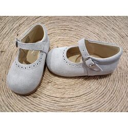 B2704 zapato serraje polka gris Panyno. ZAPATOS PARA BEBE - CALZADO NIÑA OUTLET . CALZADO 20. 