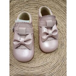 Bota lazo  B2155 nacarado rosa palo panyno. ZAPATOS PARA BEBE - CALZADO NIÑA Botas OUTLET . CALZADO 20. 