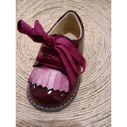 ZAPATO B2309 CHAROL BURDEOS PANYNO. ZAPATOS PARA BEBE - CALZADO NIÑO OUTLET ROPA NIÑA . CALZADO 20. 