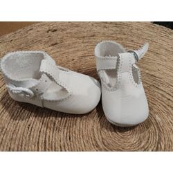 7000 PEPITO  BLANCO PIEL ONDITAS CUQUITO. ZAPATOS PARA BEBE - CALZADO Peuca de Niño Bautizo OUTLET verano ,Sandalias . CALZADO